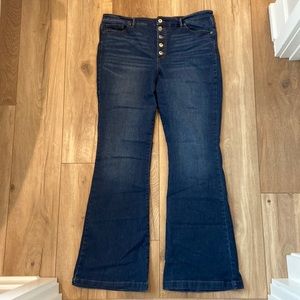 Button Fly Flare Jeans